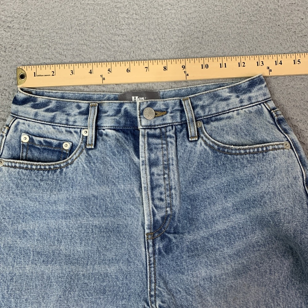 Hey Joanie Y2K 90's straight loose Women's Jeans Size XS 24 Mid Rise 10" - Picture 9 of 15